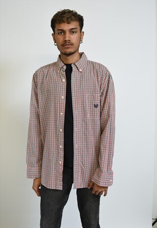 VINTAGE 90S RED RALPH LAUREN CHAPS CHECKED SHIRT