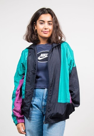 VINTAGE 90'S COLOURBLOCK SHELLSUIT TRACKSUIT JACKET TOP