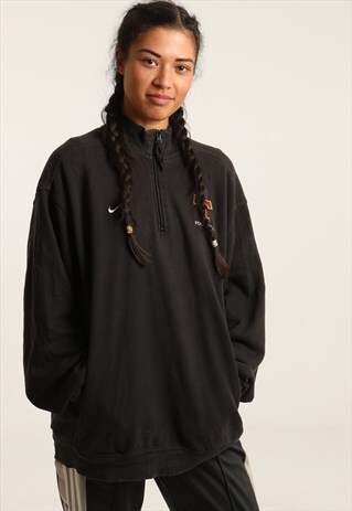 VINTAGE NIKE EMBROIDERED LOGO 1/4 ZIP SWEATSHIRT