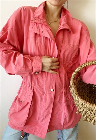 VINTAGE 80S BARBIE PINK OUTWEAR OVERSIZED PARKA JACKET