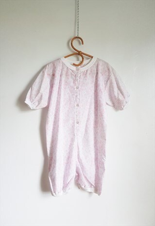 Vintage Floral Light Cotton Onesie, Pajama Flower One Piece