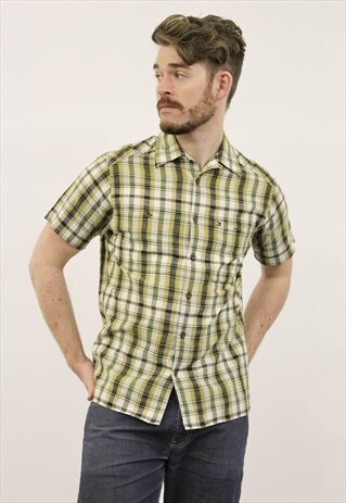 VINTAGE GREEN CHECKED TOMMY HILFIGER SHIRT