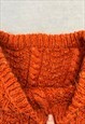 VINTAGE KNITTED JUMPER CABLE KNIT PATTERNED CHUNKY SWEATER