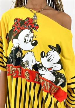 Vintage 90s Minnie and Mickey Mouse maxi tee 