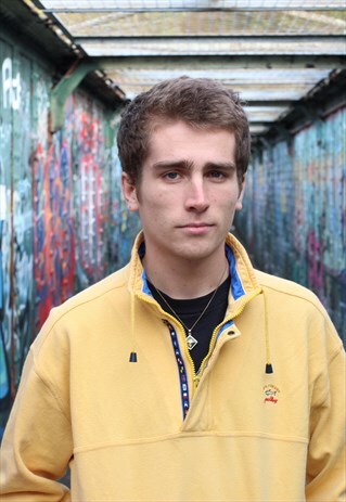 VINTAGE 90S PAUL AND SHARK QUARTER ZIP YELLOW SWEATSHIRT