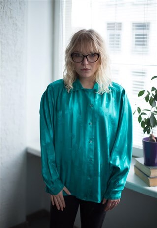 VINTAGE 80'S EMERALD GREEN SHIRT