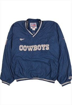 Vintage 90's NFL Windbreaker Cowboys NFL V Neck Blue XLarge