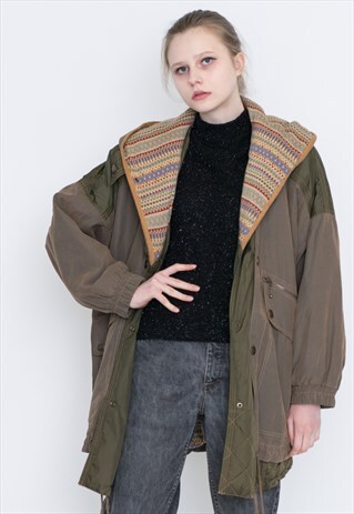 VINTAGE BROWN PATTERNED RETRO JACKET