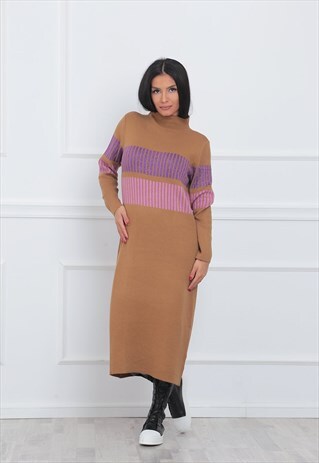 WINTER SWEATER DRESS WITH TURTLENECK