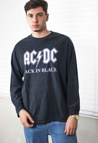 VINTAGE AC/DC T-SHIRT LOGO CONCERT BAND XL 11.3