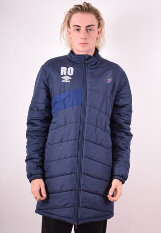 UMBRO MENS VINTAGE PADDED JACKET LARGE BLUE 90S