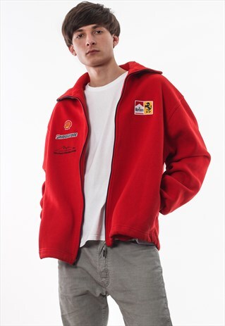VINTAGE FERRARI F1 FULL ZIP JACKET 90S RED