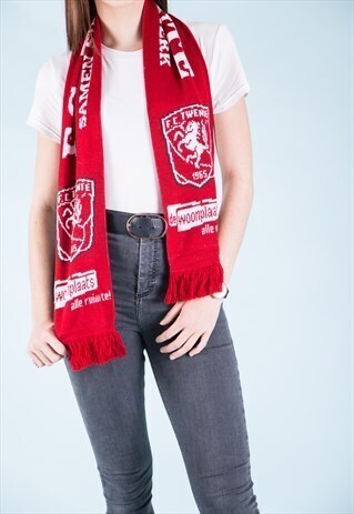 VINTAGE 90'S F.C. TWENTE FOOTBALL SCARF RED