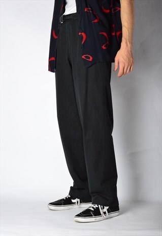 VINTAGE 90S BLACK LINEN BLEND PANTS