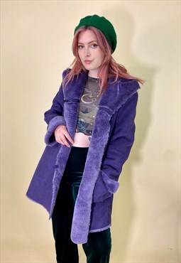 Vintage Purple Faux Fur Duffle Penny Lane Coat
