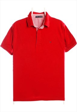 Vintage 90's Tommy Hilfiger Polo Shirt Short Sleeve Plain Bu