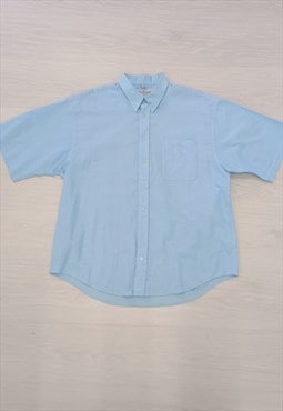 00s vintage light blue short sleeved shirt