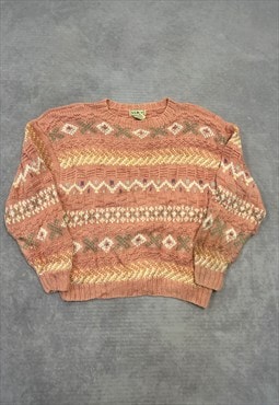 Vintage L.L.Bean Knitted Jumper Abstract Patterned Knit