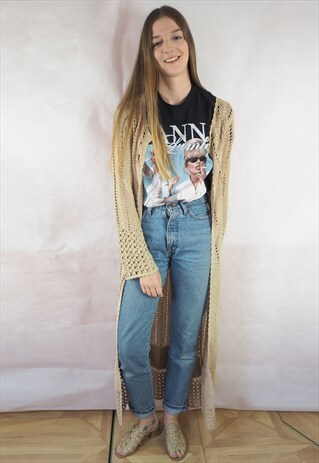 VINTAGE LONG CROCHET CARDIGAN