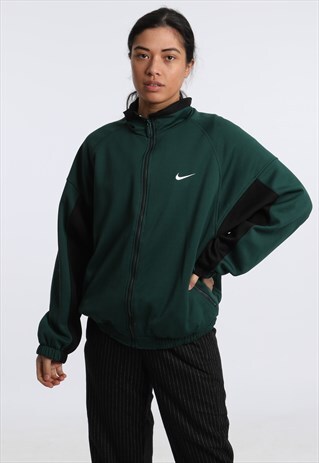 90S NIKE EMBROIDERED LOGO ZIPPED SWEATSHIRT