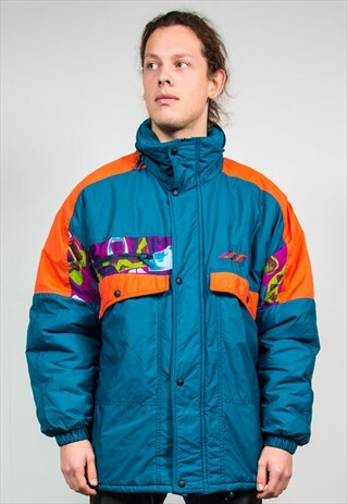 80'S MULTI COLOURED PADDED SKI JACKET