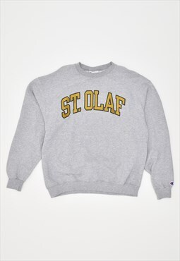 Vintage 90's Champion St Olaf Sweatshirt Jumper Grey