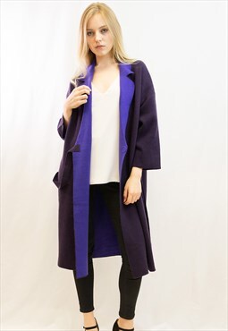 Reversible Oversized Longline Cardigan in Purple