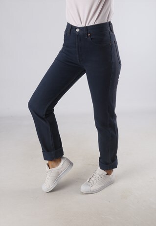 VINTAGE 501'S LEVIS DENIM JEANS HIGH WAISTED UK 8 (AT4Z)