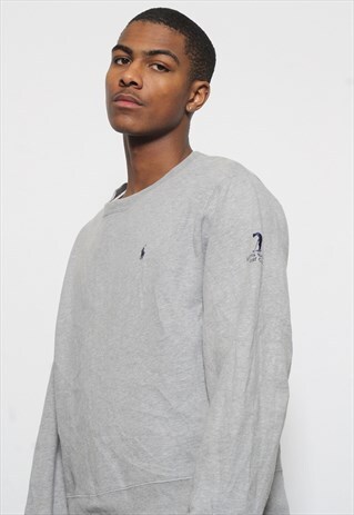 VINTAGE RALPH LAUREN LOGO SWEATSHIRT GREY