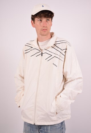 VINTAGE REEBOK TRACKSUIT TOP JACKET WHITE