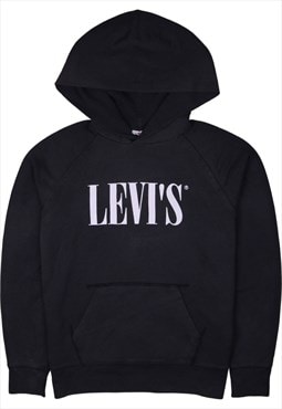 Vintage 90's Levi's Hoodie Pullover Spellout Black Small
