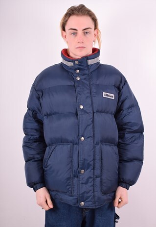 ELLESSE MENS VINTAGE PADDED JACKET LARGE BLUE 90S