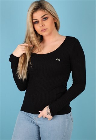 VINTAGE LACOSTE TOP IN BLACK NT12
