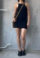 Vintage 00's Y2K Black Casual Sport Summer Mini Dress