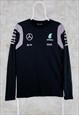 AMG Mercedes Petronas Foruma One Black T-Shirt Long Sleeve
