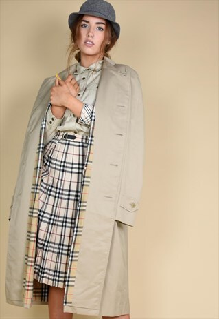 BEAUTIFUL RARE NOVA CHECK BURBERRY KILT MID LENGTH SKIRT