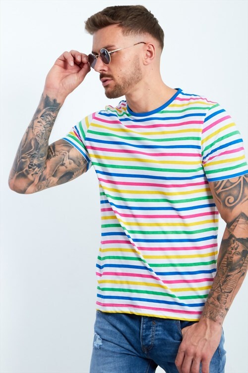 candy stripe crew neck t-shirt