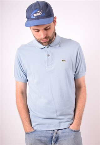 LACOSTE MENS VINTAGE POLO SHIRT SMALL BLUE 90S