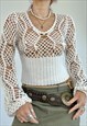 Vintage Y2k Crochet Jumper Knit Boho Festival 90s Hippy