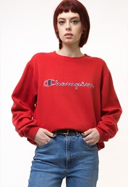 Vintage 90's Champion Big Logo Sweatshirt Plain Jumper