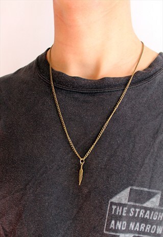 BRONZE FEATHER NECKLACE