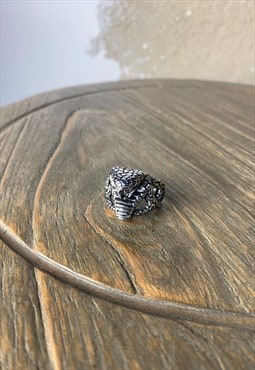 Silver ring with snake