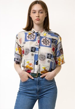 Festival Summer Grunge Pure Silk Shirt Woman Blouse 5509