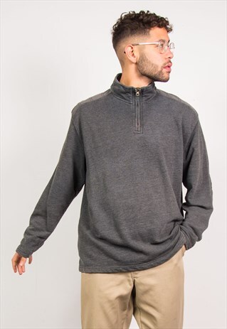 VINTAGE 1/4 ZIP SWEATSHIRT PLAIN SWEATER