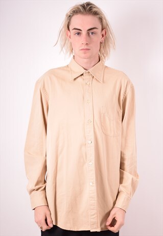 REPLAY MENS VINTAGE SHIRT XL BEIGE 90S