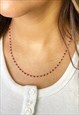 DAINTY RED RUBY GEMSTONE NECKLACE IN STERLING SILVER 925