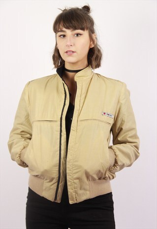 VINTAGE BEIGE REVERSIBLEBOMBER JACKET