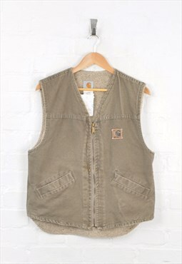 Vintage Carhartt Workwear Vest Khaki Medium