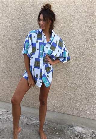 PATTERNED OVERSIZED RETRO VINTAGE UNISEX FESTIVAL SHIRT