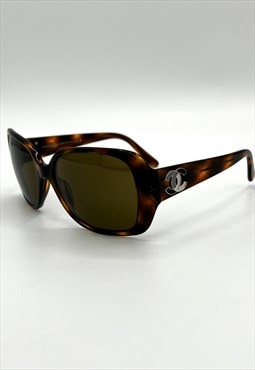 Chanel Sunglasses Square Brown Tortoiseshell CC Logo 5101